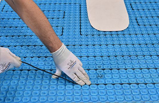 Prodeso radiant floor heating system membrane.