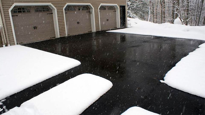 ClearZone heat cable installed for a heated concrete driveway.